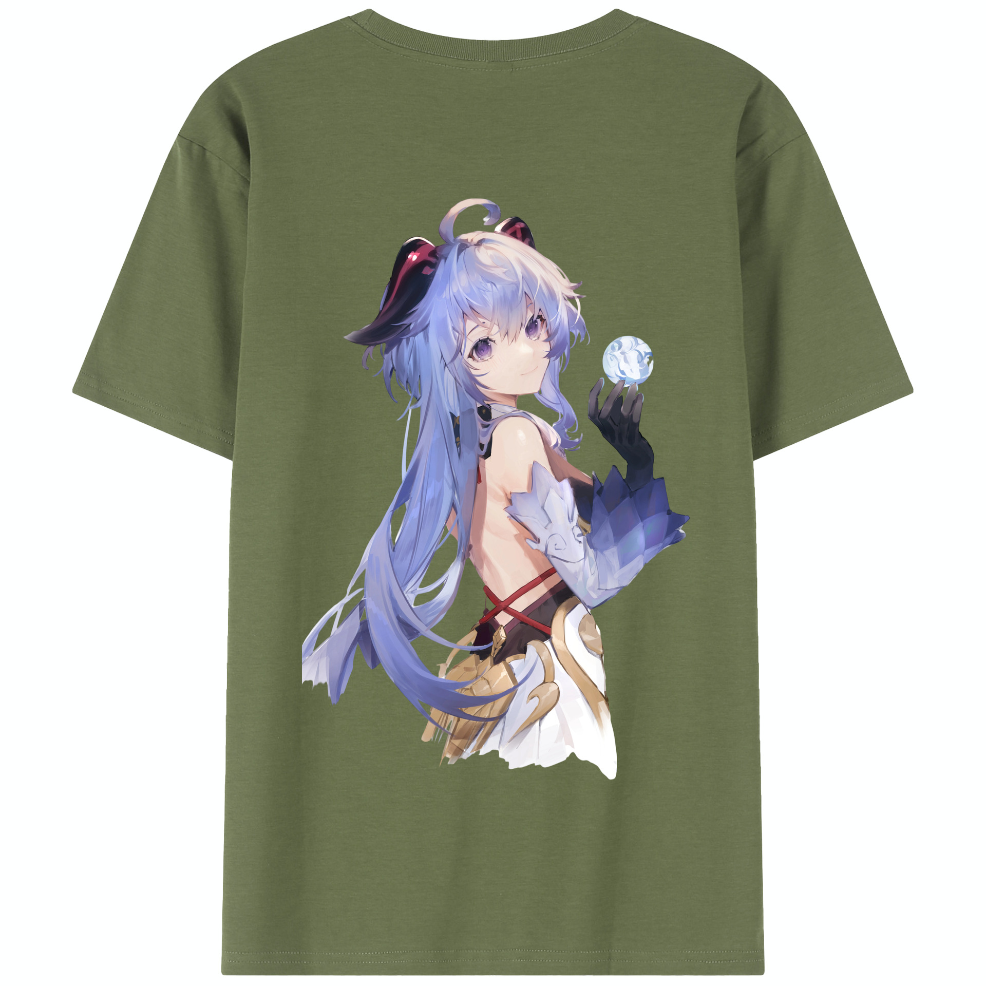 げんし神 甘雨 かんう genshin Ganyu 綿100％半袖Tシャツ（背面プリント）